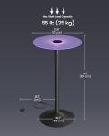 VASAGLE 41-Inch LED Round Pub Table