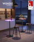 VASAGLE 41-Inch LED Round Pub Table
