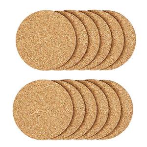 12 Pack Absorbent Cork Coasters for Drinks