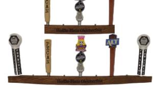 Custom Engraved Oak Whiskey Barrel Beer Tap Display