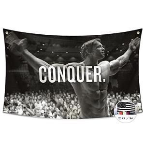 Funny Fitness Conquer Flag 3x5 Ft Man Cave Decor