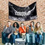 Funny Fitness Conquer Flag 3x5 Ft Man Cave Decor