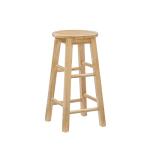 24-Inch Round Seat Natural Barstool
