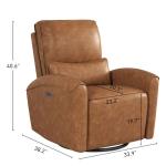 Power Swivel Rocker Recliner with USB Port