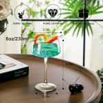 Set of 6 Premium Crystal Martini Glasses