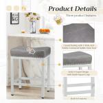 Brown PU Leather Bar Stools Set of 2