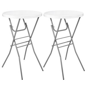 Folding Round High Top Cocktail Tables - 2 Pack