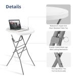 Folding Round High Top Cocktail Tables - 2 Pack