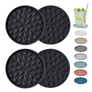 Silicone Drink Coasters - 4 Pack, Non-Slip