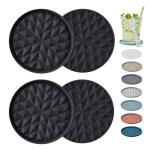 Silicone Drink Coasters - 4 Pack, Non-Slip