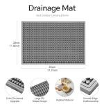 2 Pack Home Bar Drying Mats - Gray