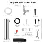 Beer Tap Tower for Kegerator - Stainless Steel
