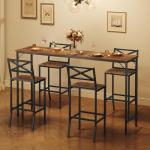 Rustic Brown Bar Stools Set of 2