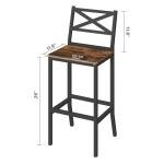 Rustic Brown Bar Stools Set of 2