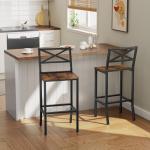 Rustic Brown Bar Stools Set of 2