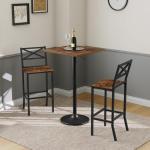Rustic Brown Bar Stools Set of 2