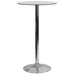 Round Glass Table with Chrome Base for Man Cave