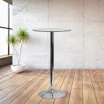 Round Glass Table with Chrome Base for Man Cave