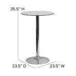 Round Glass Table with Chrome Base for Man Cave