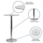 Round Glass Table with Chrome Base for Man Cave