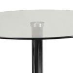 Round Glass Table with Chrome Base for Man Cave