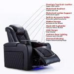 Charcoal Grey Italian Leather Power Recliner