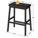 Set of 2 Black PU Bar Stools, 24