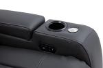 Charcoal Grey Italian Leather Power Recliner