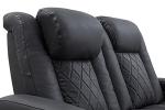 Charcoal Grey Italian Leather Power Recliner
