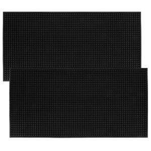 Non-Slip Rubber Bar Mats - 24"x12" (2 Pack)
