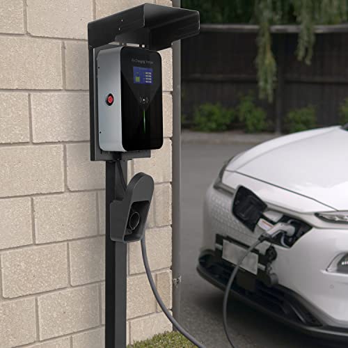 Outdoor EV Charging Stand with Weather Protection Hood