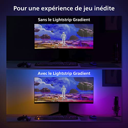 Philips Hue Play Gradient PC Lightstrip [for 32-34 Inch Screens] LED Smart Lighting. Sync for Entertainment, Gaming and Media