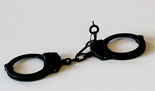 Real Law Enforcement Police Handcuffs for Training - Black Steel Double-Locking Tactical Model for Adults, Security Guards & Military