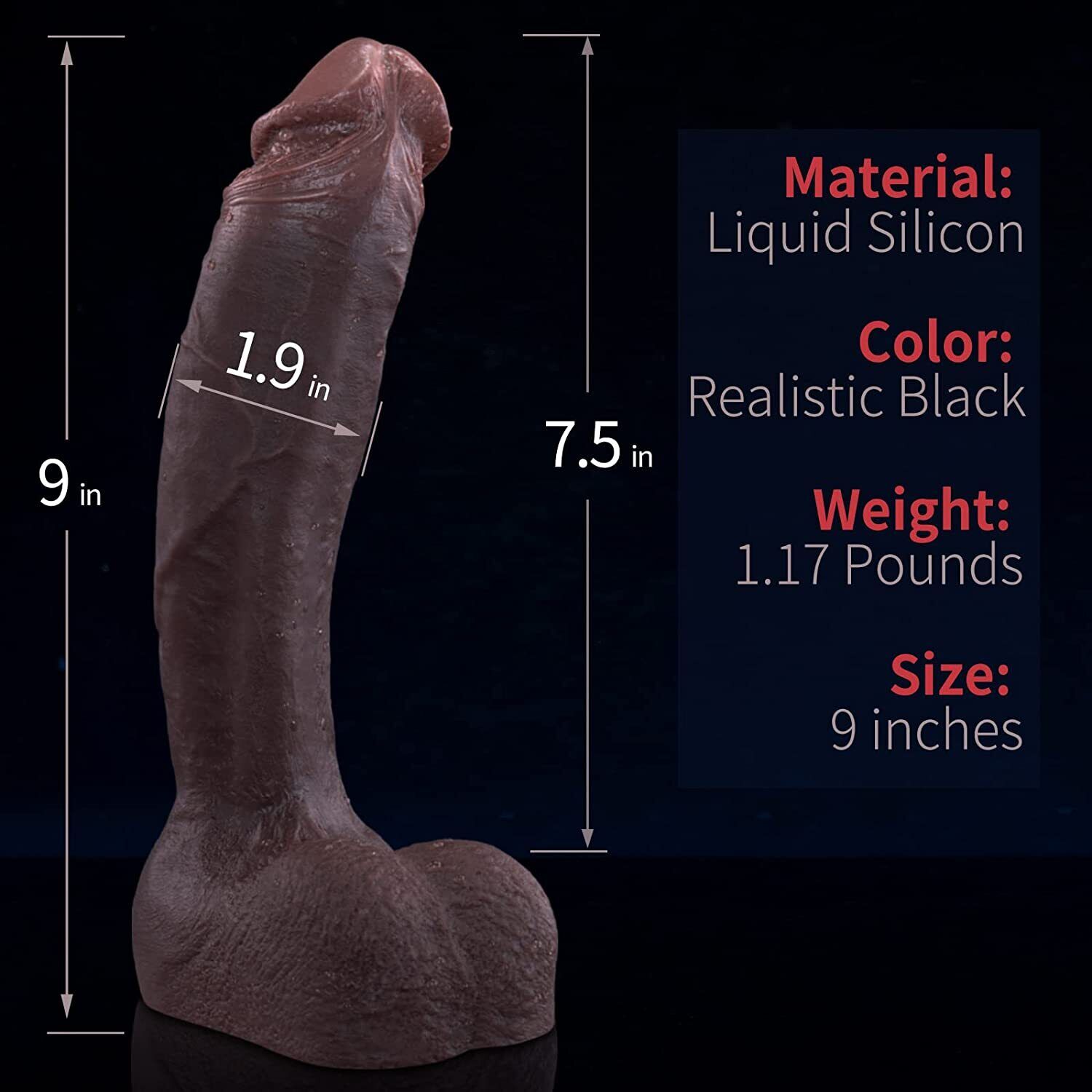 Dildo9 Inch Realistic Lifelike Big Real Dong Suction Cup Waterproof Women Toy