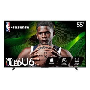 Hisense 55" Class U6 Series (2025 Model) Mini-LED 4K UHD Smart Fire TV, Voice Remote with Alexa, QLED, Native 144Hz, HDR10+, Dolby Vision IQ, Dolby Atmos, Game Mode Pro, ALLM