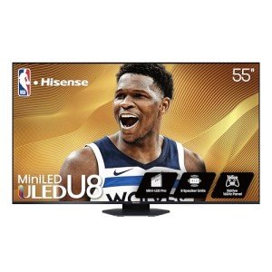 Hisense 55" Class U8 Series Mini-LED ULED 4K UHD Google Smart TV (55U8QG, 2025 Model) - QLED, Native 165Hz, Game Mode Ultra VRR 288, Dolby Vision IQ · Atmos, Full Array Local Dimming, 4.1.2 Ch