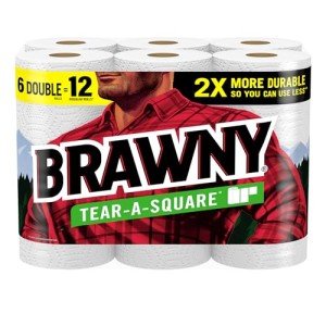 Brawny Tear-A-Square Paper Towels - 6 Rolls