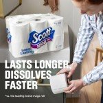 Scott 1000 Toilet Paper, 18 Rolls, Septic Safe
