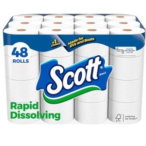Scott Rapid-Dissolving Toilet Paper, 48 Rolls