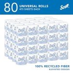 Bulk 100% Recycled Toilet Paper - 80 Rolls