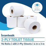 Boardwalk B6144 2-Ply Septic Safe Toilet Tissue - White (96/Carton)