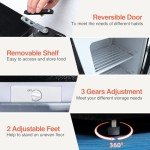 Mini Freezers Upright 3.6 Cubic Feet Freestanding Upright Freezers with Reversible Single Door, 3 Adjustable Thermostat, Small freezer for Apartment Office Silver