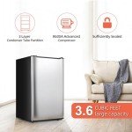 Mini Freezers Upright 3.6 Cubic Feet Freestanding Upright Freezers with Reversible Single Door, 3 Adjustable Thermostat, Small freezer for Apartment Office Silver