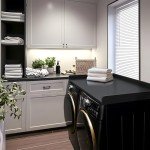 Black Countertop Washer Dryer Organizer, 54" Wide