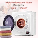 Compact 1300W Portable Clothes Dryer with Exhaust Hose