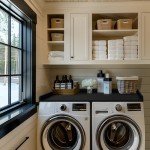 Black Countertop Washer Dryer Organizer, 54" Wide