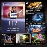 Hisense 65-Inch Class U7 Series Mini-LED ULED 4K UHD Google Smart TV (65U75QG, 2025 Model) - QLED, Native 165Hz, Dolby Vision IQ, Dolby Atmos, Full Array Local Dimming Pro, Game Mode Ultra