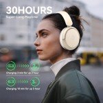 Unbktom Wireless Over Ear Headphones, Noise Cancelling Headphones with Microphone, HiFi Stereo Foldable Lightweight Headset, 30h Playtime, Deep Bass for Home Office Travel Cellphone PC (Khaki)