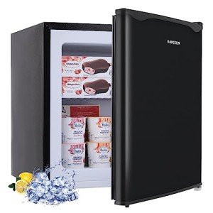 BANGSON Upright Freezer,1.1Cu.ft Mini Freezer with Removable Shelf, Single Door Mini Freezer for Home/Dorms/Apartment/Office (Black)