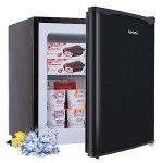 BANGSON Upright Freezer,1.1Cu.ft Mini Freezer with Removable Shelf, Single Door Mini Freezer for Home/Dorms/Apartment/Office (Black)
